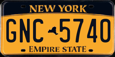 NY license plate GNC5740