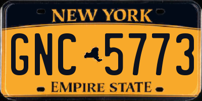 NY license plate GNC5773