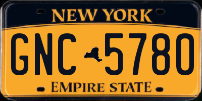 NY license plate GNC5780