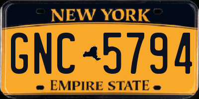 NY license plate GNC5794