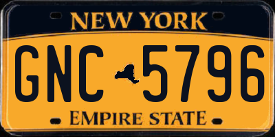 NY license plate GNC5796