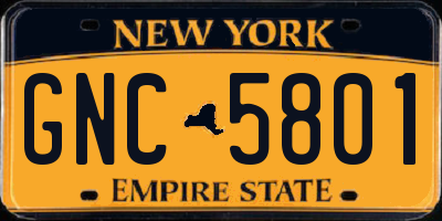 NY license plate GNC5801