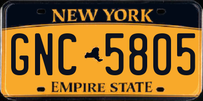 NY license plate GNC5805