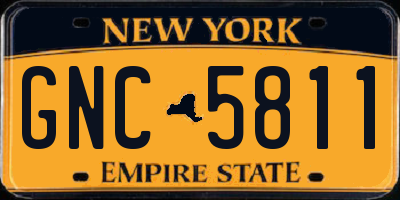 NY license plate GNC5811
