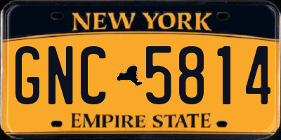 NY license plate GNC5814