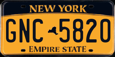 NY license plate GNC5820