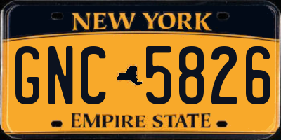 NY license plate GNC5826