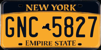 NY license plate GNC5827