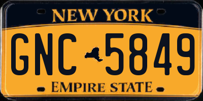 NY license plate GNC5849