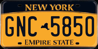 NY license plate GNC5850