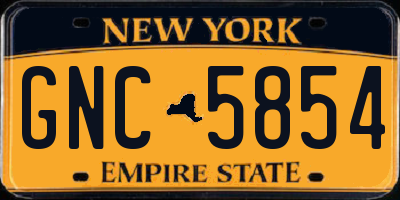 NY license plate GNC5854