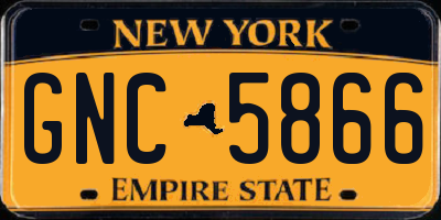 NY license plate GNC5866