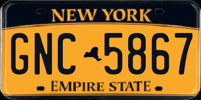 NY license plate GNC5867