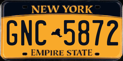 NY license plate GNC5872