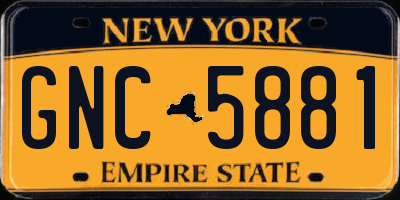 NY license plate GNC5881