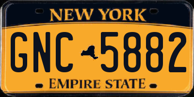 NY license plate GNC5882