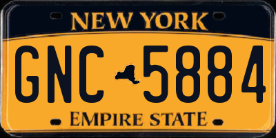 NY license plate GNC5884