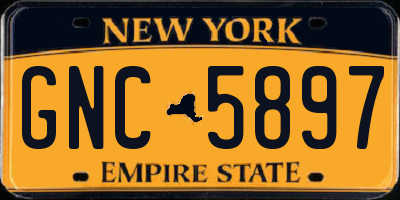NY license plate GNC5897
