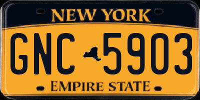 NY license plate GNC5903