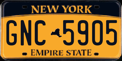 NY license plate GNC5905