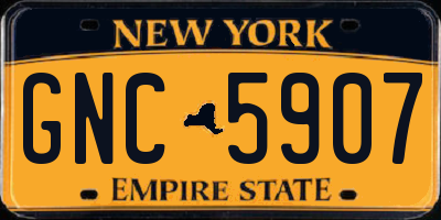 NY license plate GNC5907