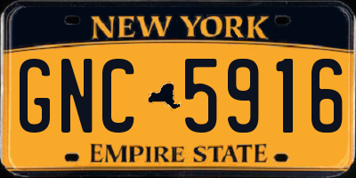 NY license plate GNC5916