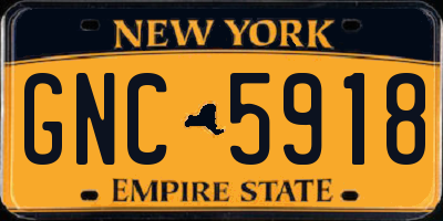 NY license plate GNC5918