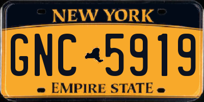 NY license plate GNC5919