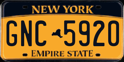 NY license plate GNC5920