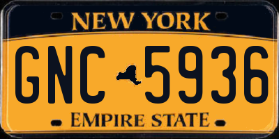 NY license plate GNC5936