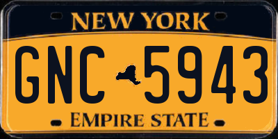 NY license plate GNC5943