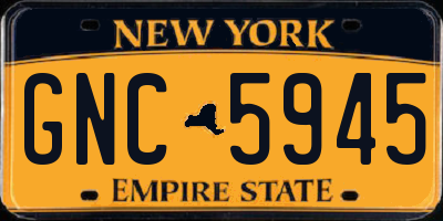 NY license plate GNC5945