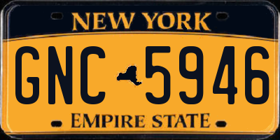 NY license plate GNC5946