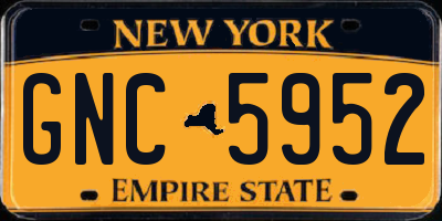 NY license plate GNC5952