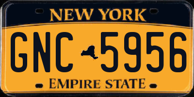 NY license plate GNC5956