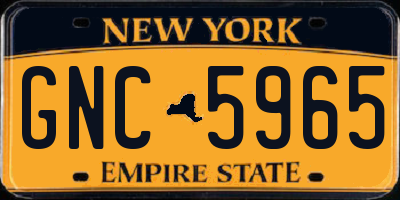 NY license plate GNC5965