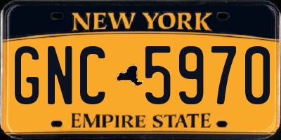 NY license plate GNC5970