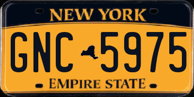 NY license plate GNC5975