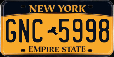 NY license plate GNC5998