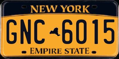 NY license plate GNC6015