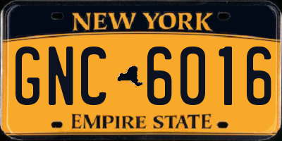 NY license plate GNC6016
