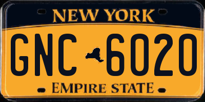 NY license plate GNC6020
