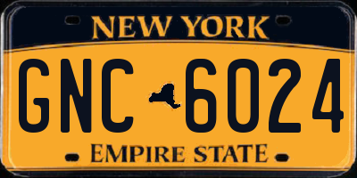 NY license plate GNC6024