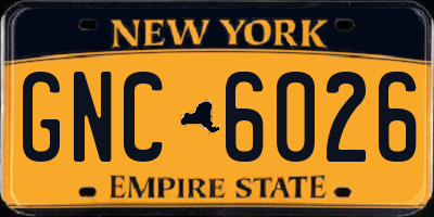 NY license plate GNC6026