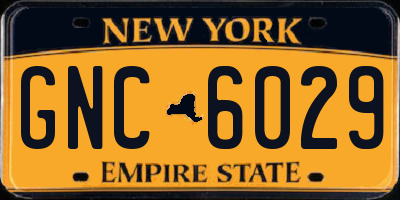 NY license plate GNC6029