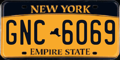 NY license plate GNC6069