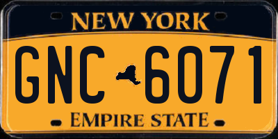NY license plate GNC6071