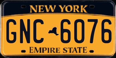 NY license plate GNC6076