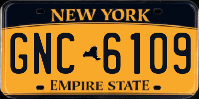 NY license plate GNC6109