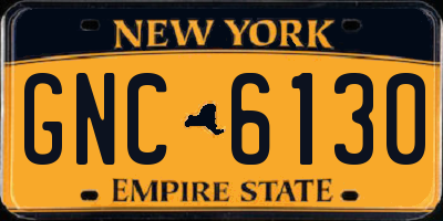 NY license plate GNC6130